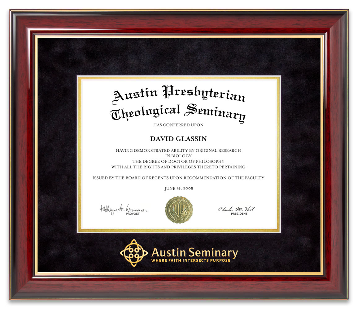 Austin Presbyterian Theological Seminary Diploma Frame